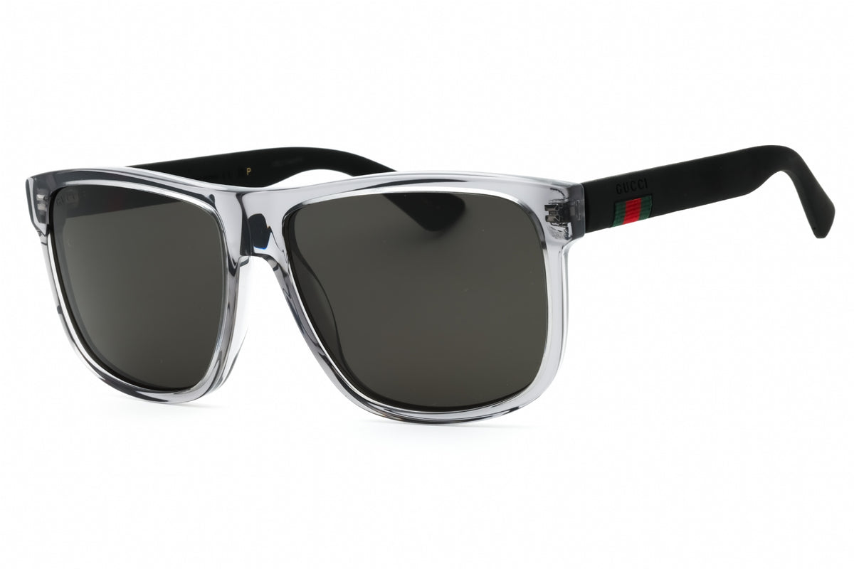 Gucci GG0010S-004 GREY-BLACK-SILVER Rectangular Sunglasses 58mm Sunglasses