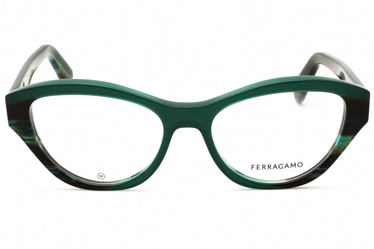 Salvatore Ferragamo SF3011-336 Green Cat Eye Eyeglasses 53mm