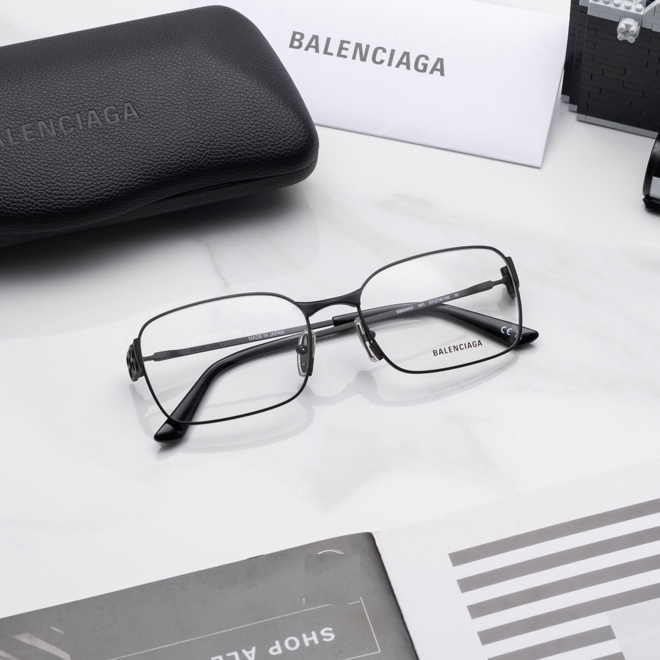 Balenciaga BB0340o-001 57mm New Eyeglasses