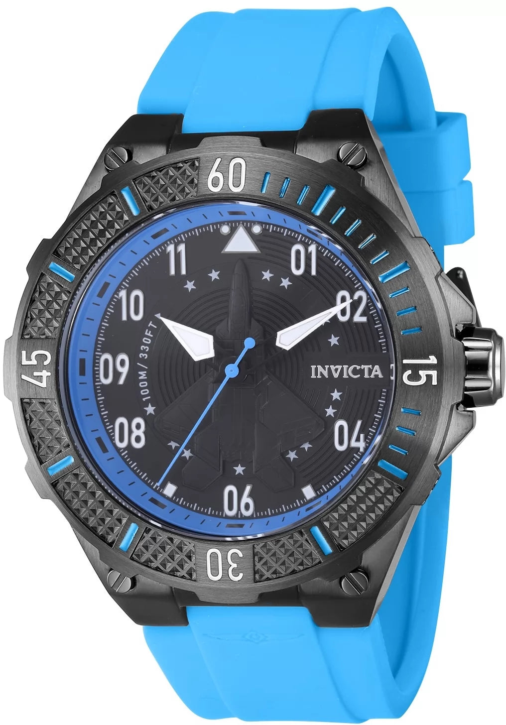 Invicta 39898 Quartz Watch Black Dial Silicon 50mm Men