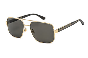 Gucci GG0529S-001 Gold Crystal Rectangular Sunglasses 60mm