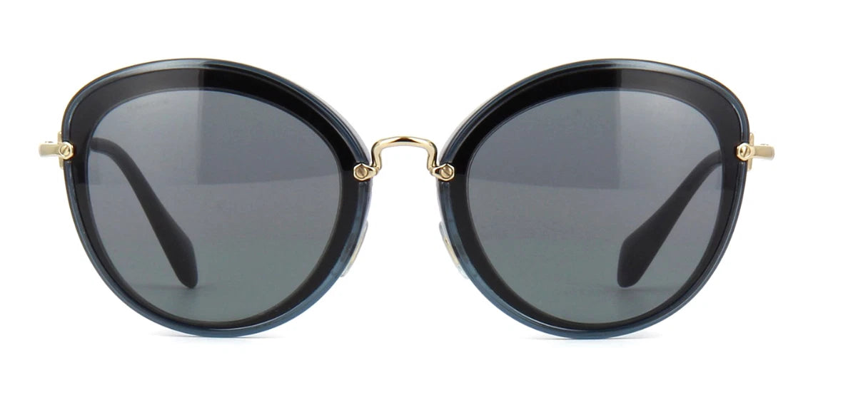 Miu Miu 0MU50RS-1AB9K1-54 Grey Black Rectangle SUNGLASSES 0mm Sunglasses