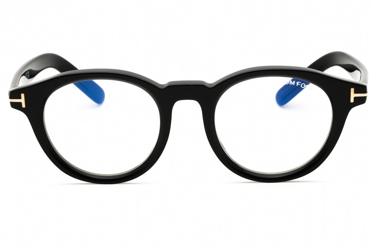 Tom Ford FT5931-D-B-001 shiny black Round Eyeglasses 49mm Eyeglasses
