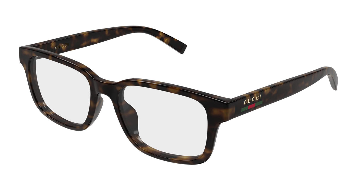 Gucci GG2107oL-002 eyeglasses in havana frame with clear lenses