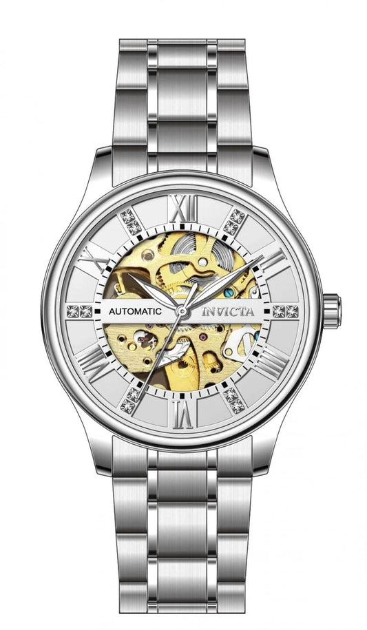 Invicta 69117 watch with silver dial and stainless steel band