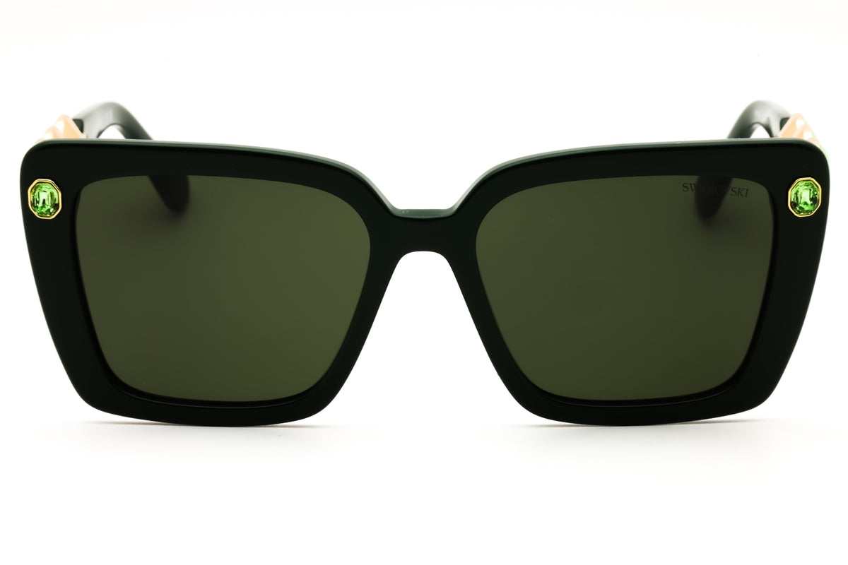 Swarovski SK6032-102671 Green Rectangular Sunglasses 55mm Sunglasses
