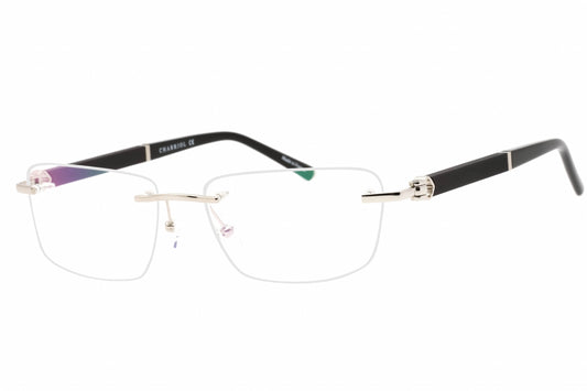 Charriol PC75109-C02 eyeglasses in shiny silver black frame with clear lenses