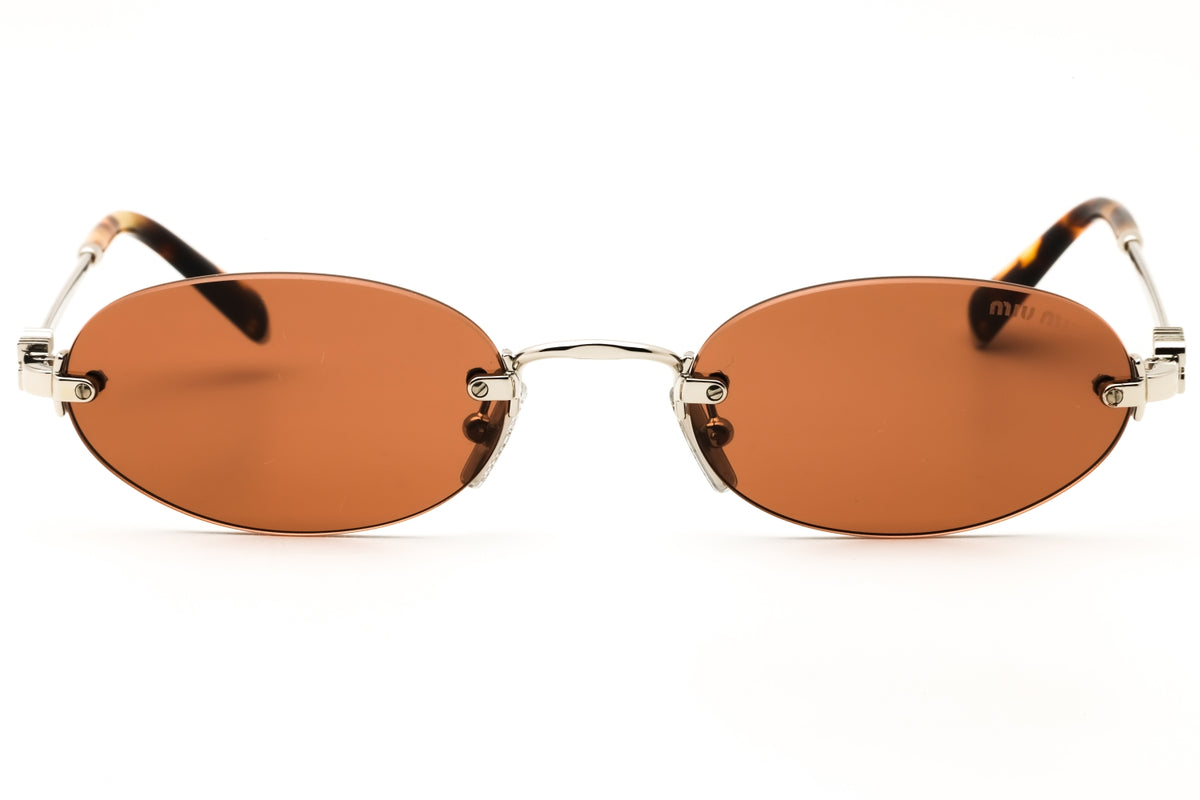 Miu Miu 0MU A54S-1BC90Q Silver Oval Sunglasses 51mm Sunglasses