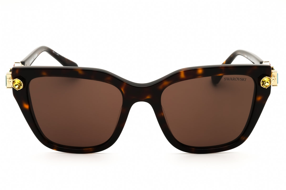 Swarovski SK6041-100273 Havana Rectangular Sunglasses 53mm Sunglasses