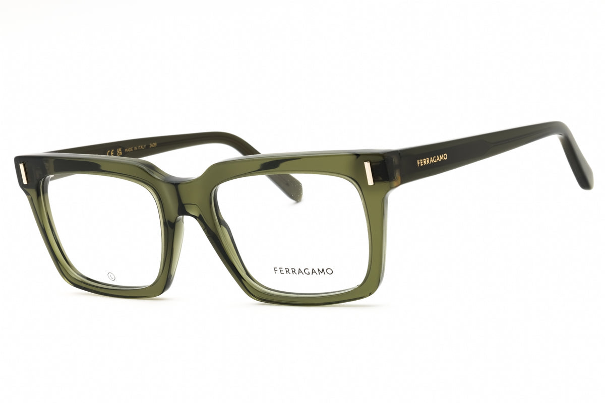 Salvatore Ferragamo SF2993-320 TRANSPARENT KHAKI Rectangular Eyeglasses 53mm Eyeglasses