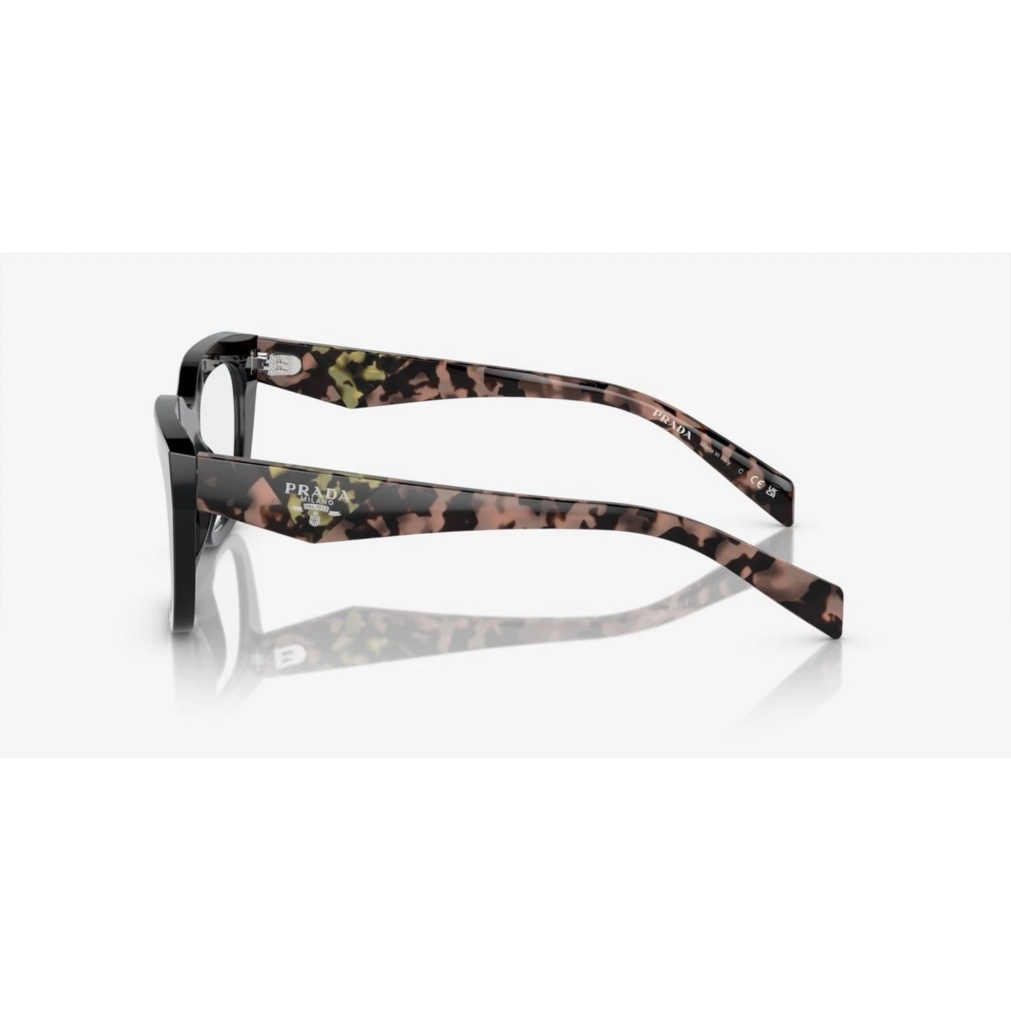 Prada 0PRA06V-13P1O1-52 eyeglasses in black frame with clear lenses
