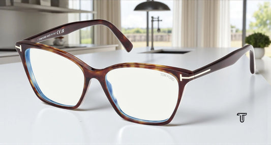 Tom Ford FT5949-B 052 Brown Rectangle Eyeglasses 56mm Eyeglasses