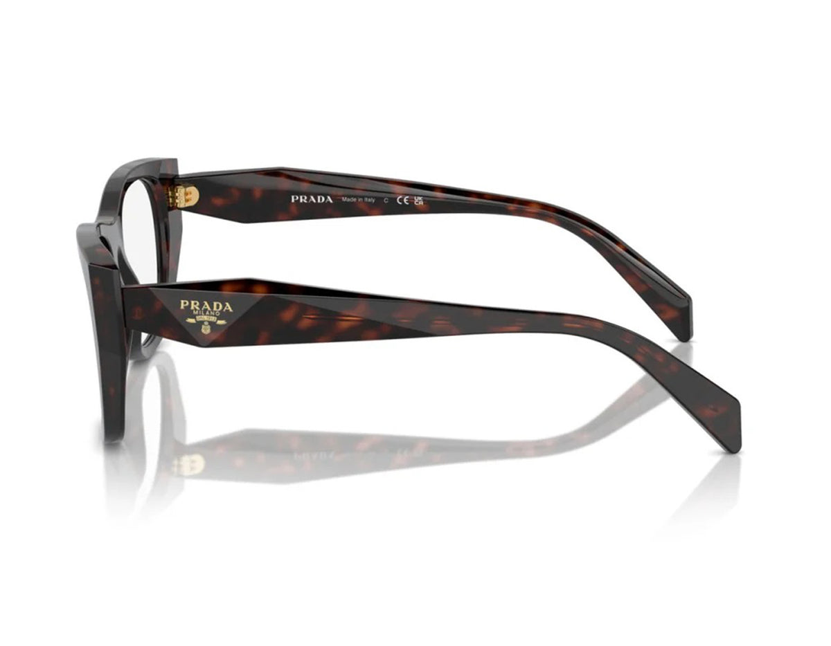 Prada PRA18V-17N1O1-52 eyeglasses in caramel tortoise frame with clear lenses