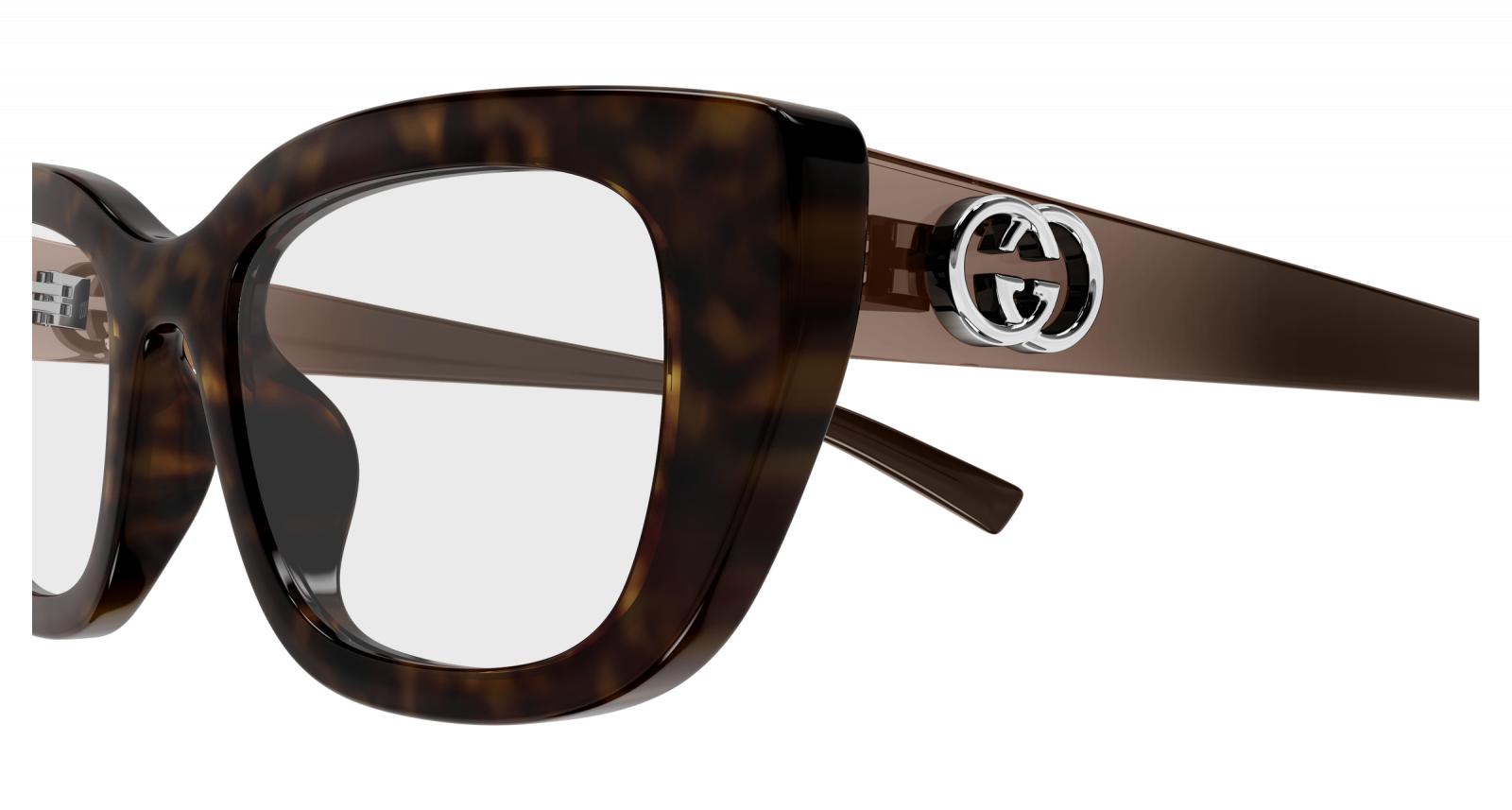 Gucci GG2027o-002 eyeglasses in brown frame with clear lenses