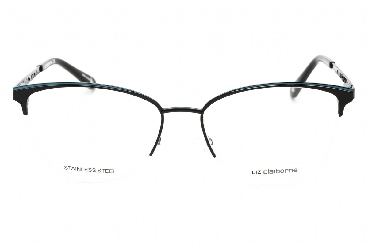 Liz Claiborne L 673-0ETJ 00 Black Teal Cat eye Eyeglasses 55mm Eyeglasses