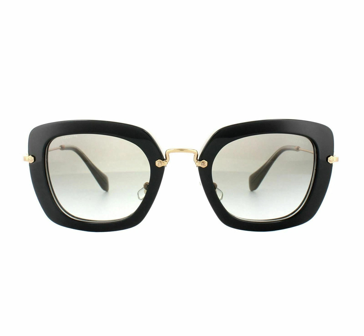 Miu Miu 0MU07OS-KAY0A7-52 Black Round SUNGLASSES 52mm Sunglasses