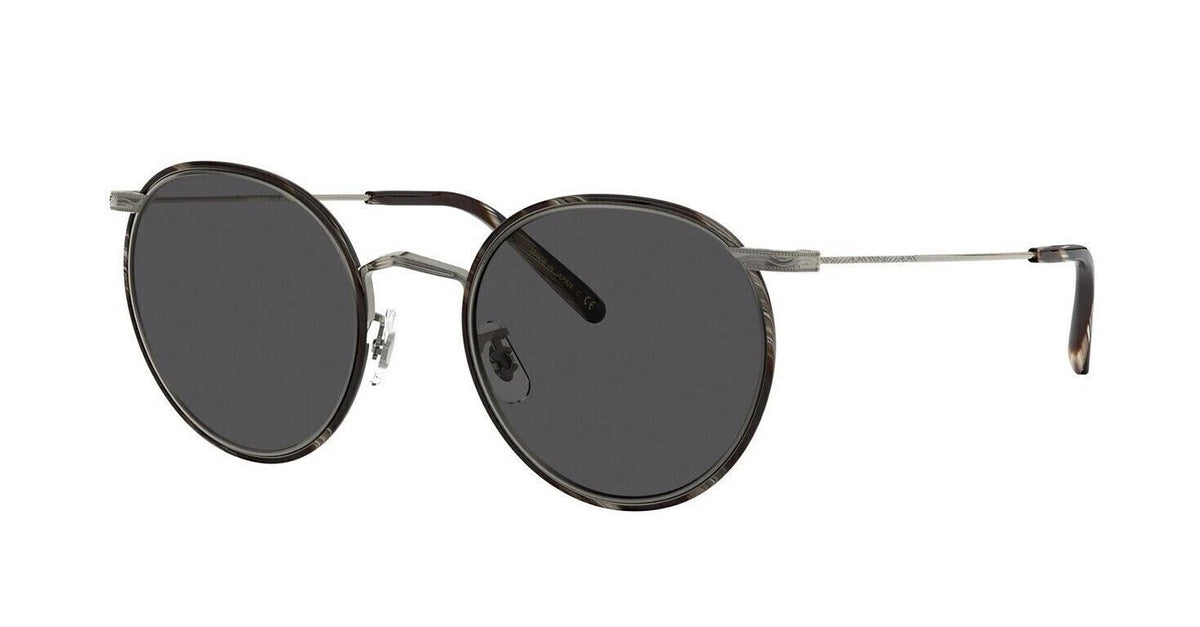 Oliver Peoples 0OV1269ST-5076R5-49 Pewter Black Horn Round SUNGLASSES 0mm Sunglasses