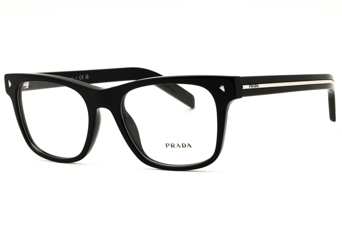 Prada 0PR A13V-16K1O1 Black Rectangular Eyeglasses 54mm Eyeglasses