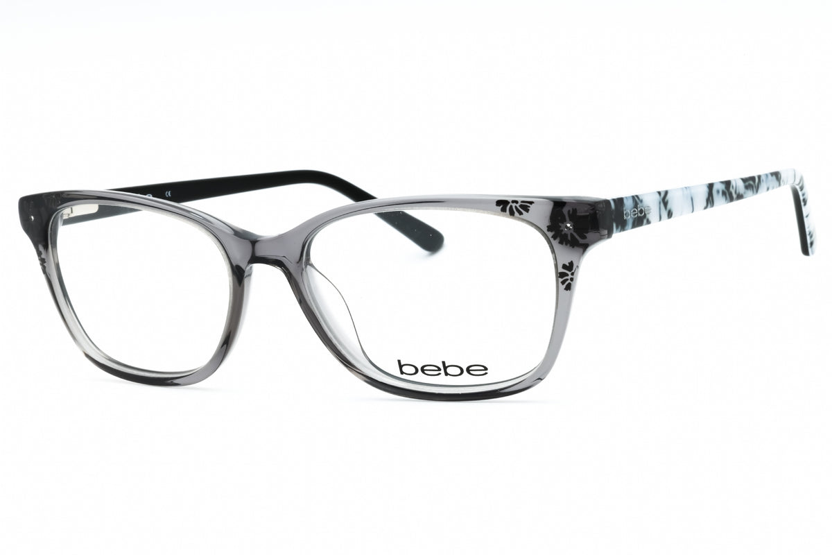 Bebe BB5163-001 GREY CRYSTAL Rectangular Eyeglasses 55mm Eyeglasses