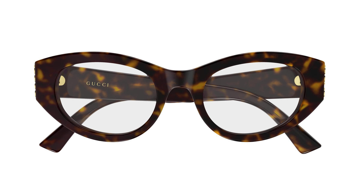 Gucci GG2041o-002 eyeglasses in havana frame with clear lenses