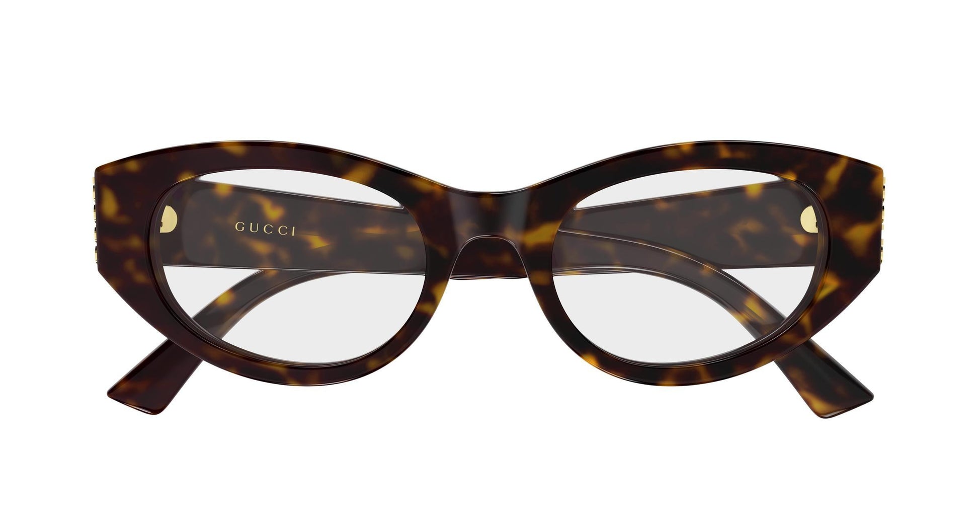 Gucci GG2041o-002 eyeglasses in havana frame with clear lenses