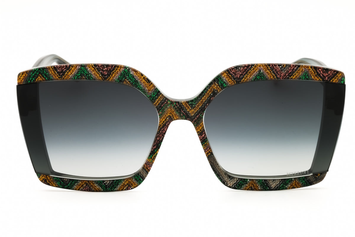 Missoni MIS 0186/S-RGK GREY PATTERN GREEN Oversized Sunglasses 62mm Sunglasses
