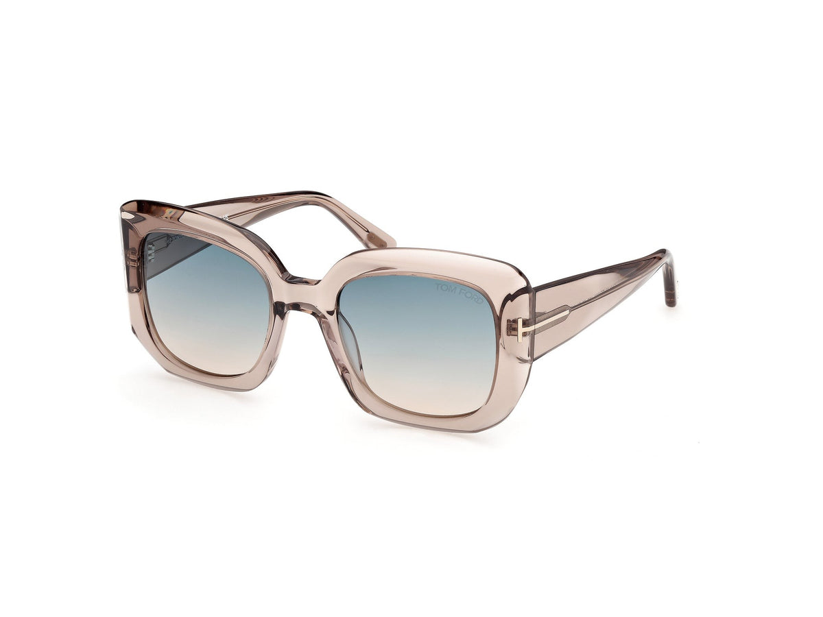 Tom Ford FT1220-5245P-52 Shiny Light Brown Square  52mm Sunglasses