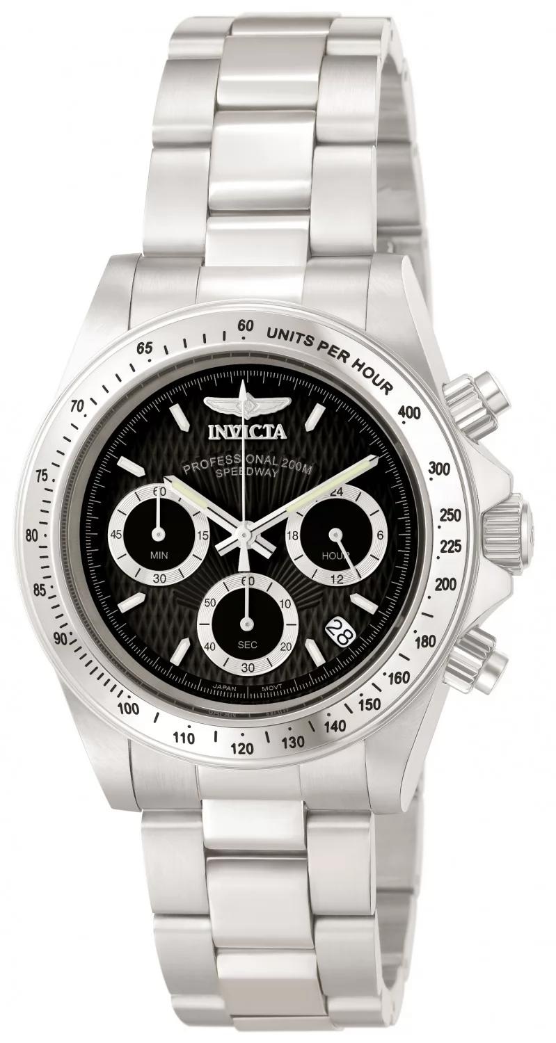 Invicta 9223 watch with black dial and stainless steel band