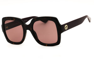 Gucci GG1337S-009 Havana-Violet Rectangular Sunglasses 54mm