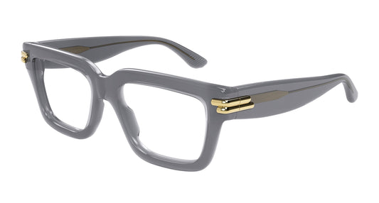 Bottega Veneta BV1324O-005 Grey Rectangular Eyeglasses 53mm Eyeglasses