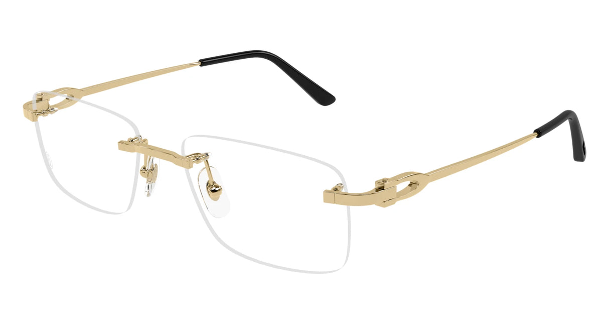 Cartier CT0521O-001 Gold Gold Rectangular Eyeglasses 56mm Eyeglasses