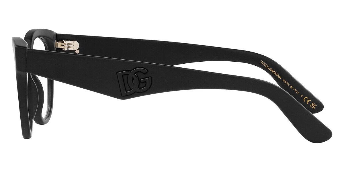 Dolce Gabbana 0DG3371-2525-51 Matte Black Square EYEGLASSES 51mm Eyeglasses