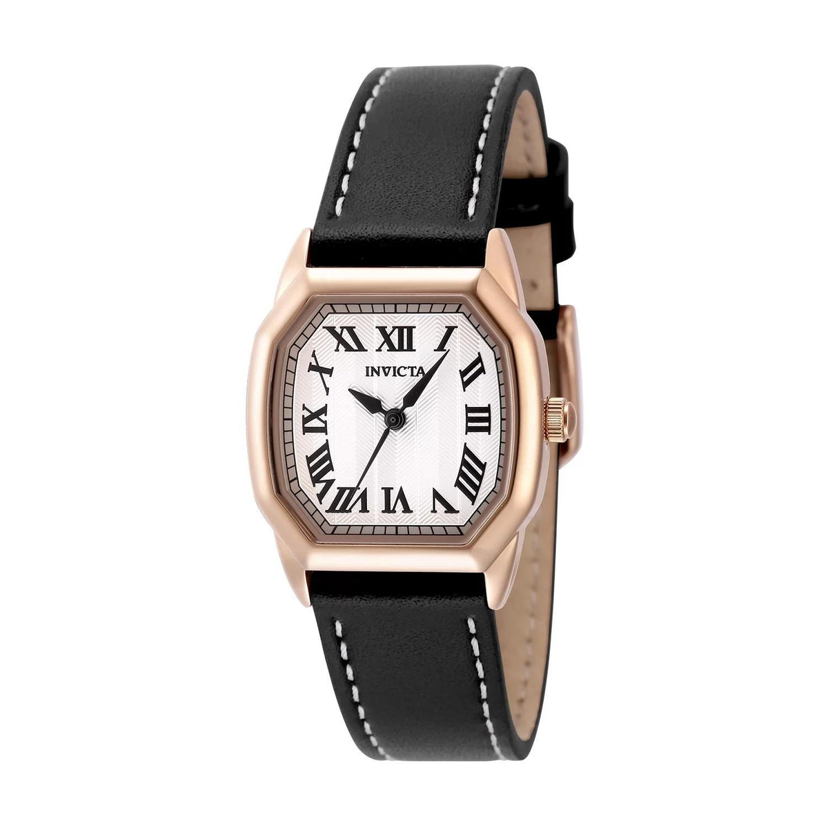 Invicta 48963 watch with silver dial and leather band