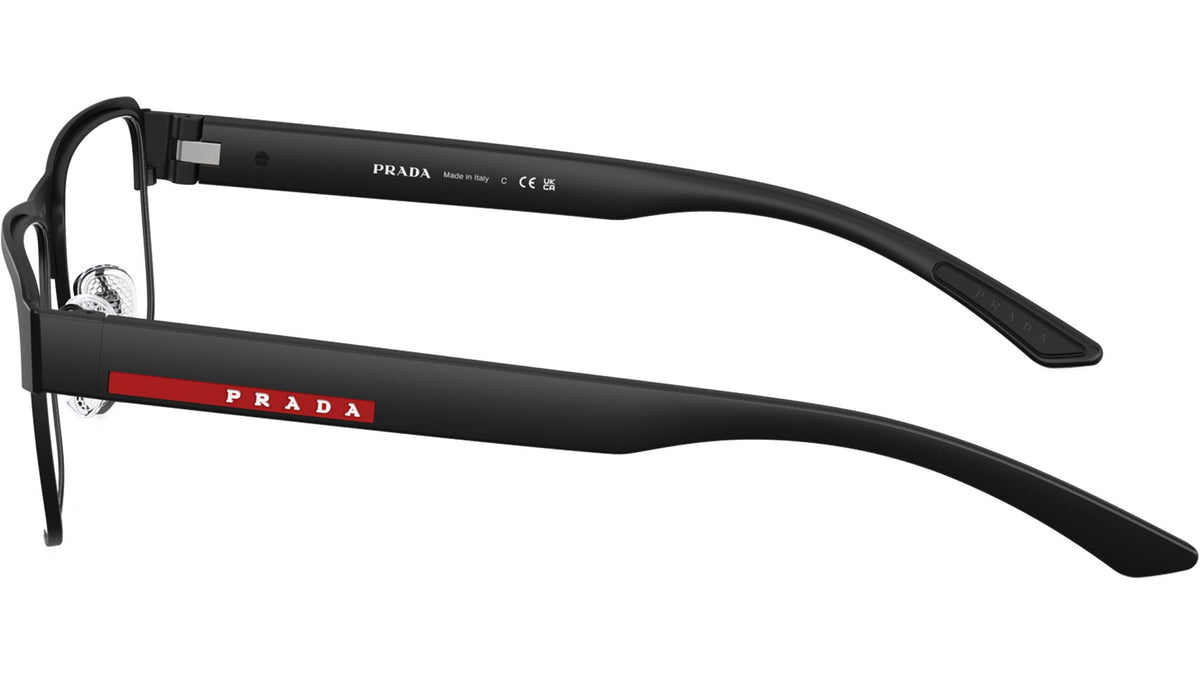 Prada 0PS51RV-07F1O1-54 eyeglasses in black frame with clear lenses