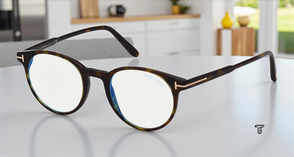 Tom Ford FT5695-B 052 Brown Rectangle Eyeglasses 49mm Eyeglasses