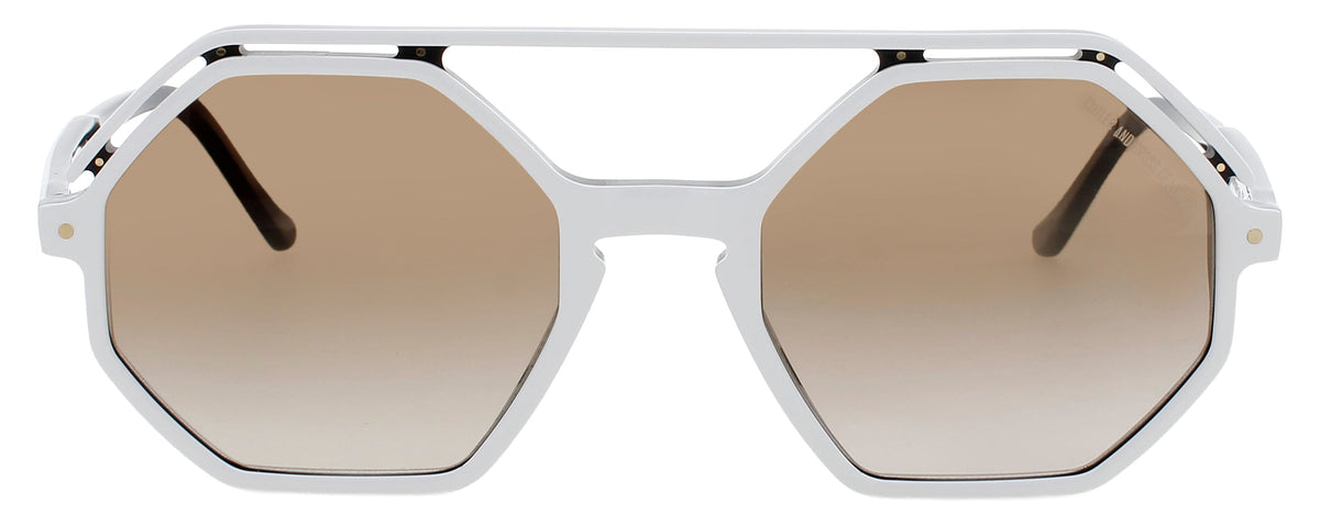 Cutler And Gross CGSN-1371-53-04 WHITE ON BLACK  Women's Sunglasses 53mm Sunglasses