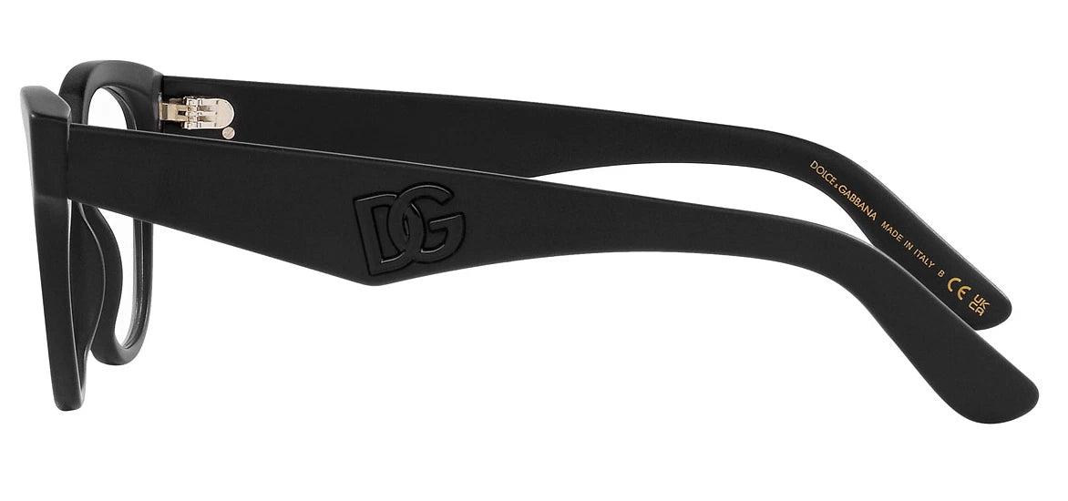 Dolce Gabbana 0DG3371F-2525-53 Black Round EYEGLASSES 53mm Eyeglasses