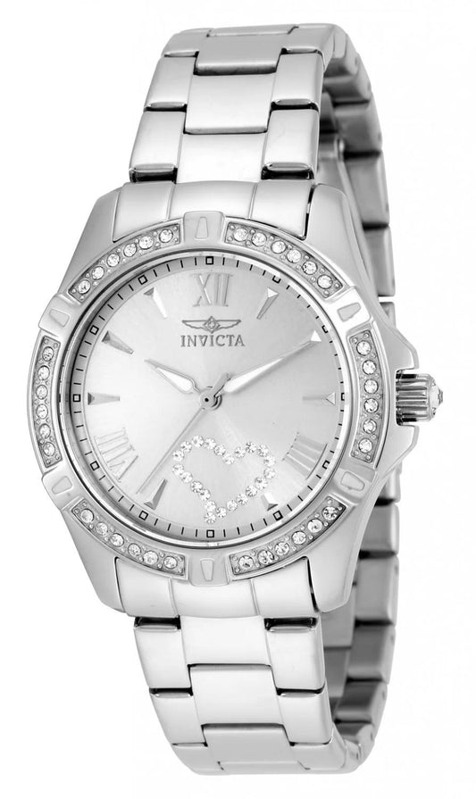 Invicta 21383 watch with silver dial and stainless steel band