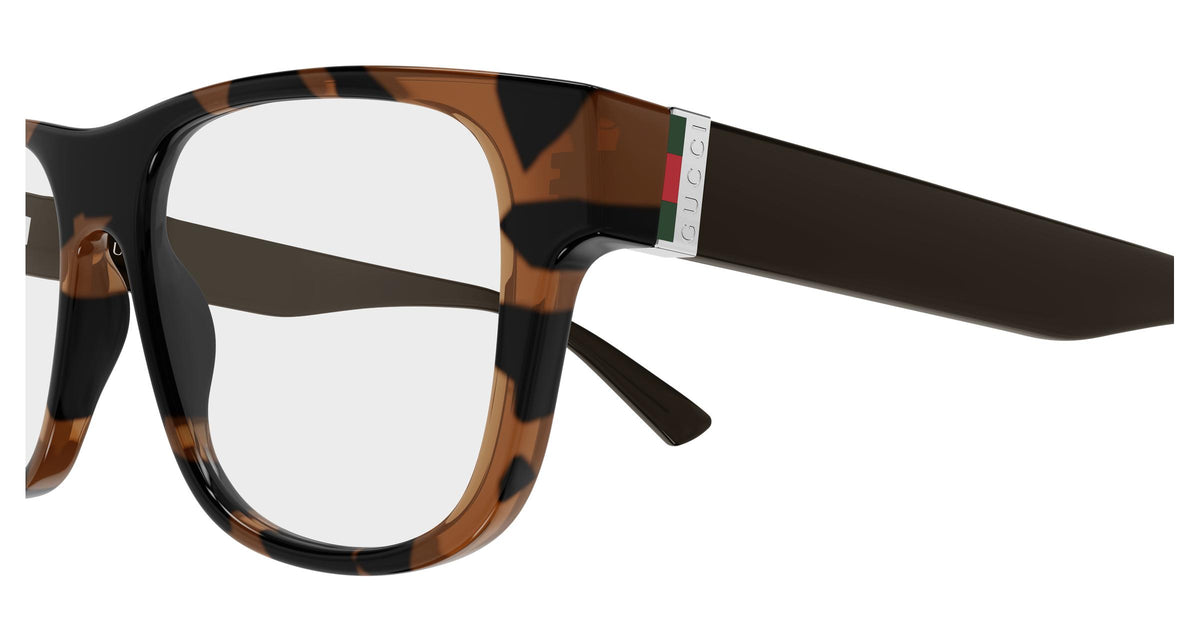 Gucci GG2086o-007 eyeglasses in brown frame with clear lenses