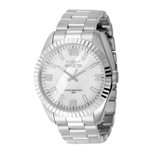 Invicta 50128 watch with white dial and stainless steel band