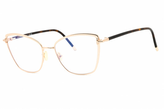 Tom Ford FT5740-B-028 shiny rose gold Cat eye Eyeglasses 54mm Eyeglasses