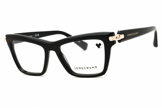 Longchamp LO2766N-001 eyeglasses in black frame with clear demo lenses