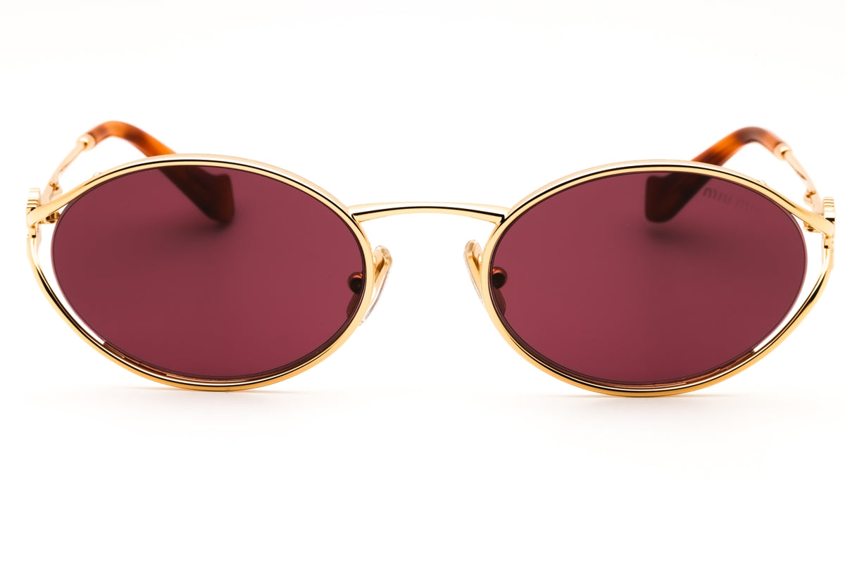Miu 0MU 52YS-5AK20Y Gold Oval Sunglasses 54mm