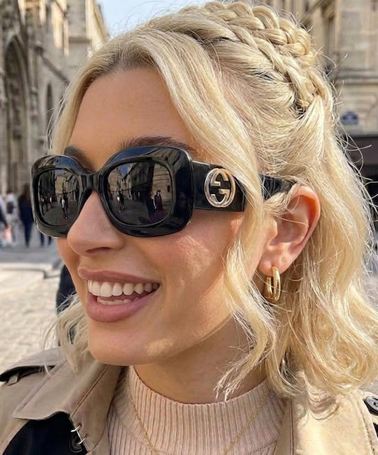 Gucci GG1695S-001-51 sunglasses in black frame with grey lenses