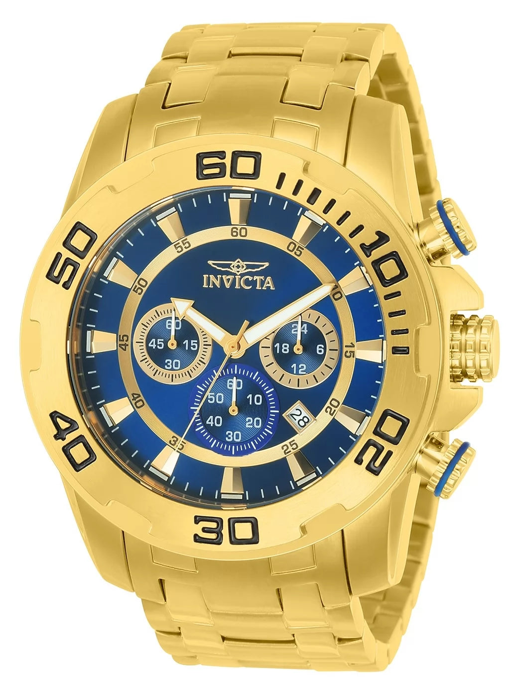 Invicta 22321 Quartz Watch Blue Dial Stainless Steel 50mm Men