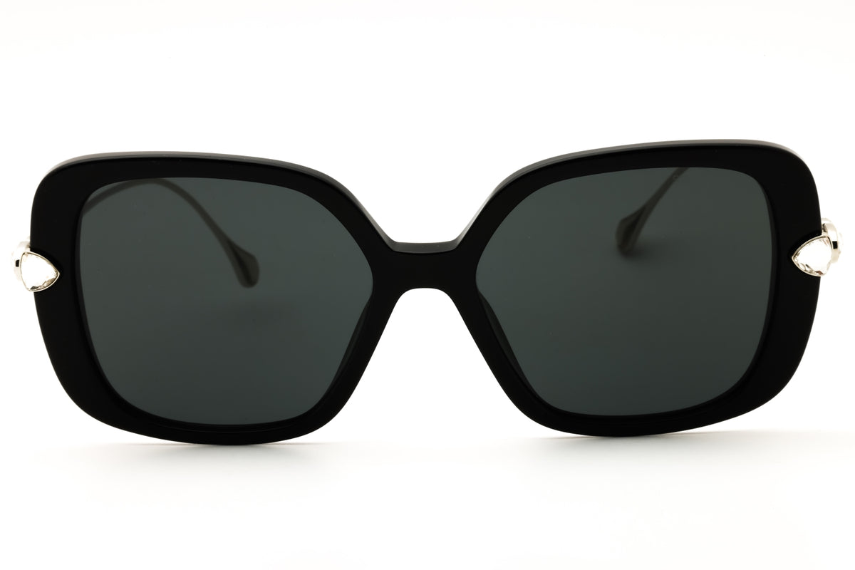 Swarovski SK6011-103887 Black Rectangular Sunglasses 55mm Sunglasses