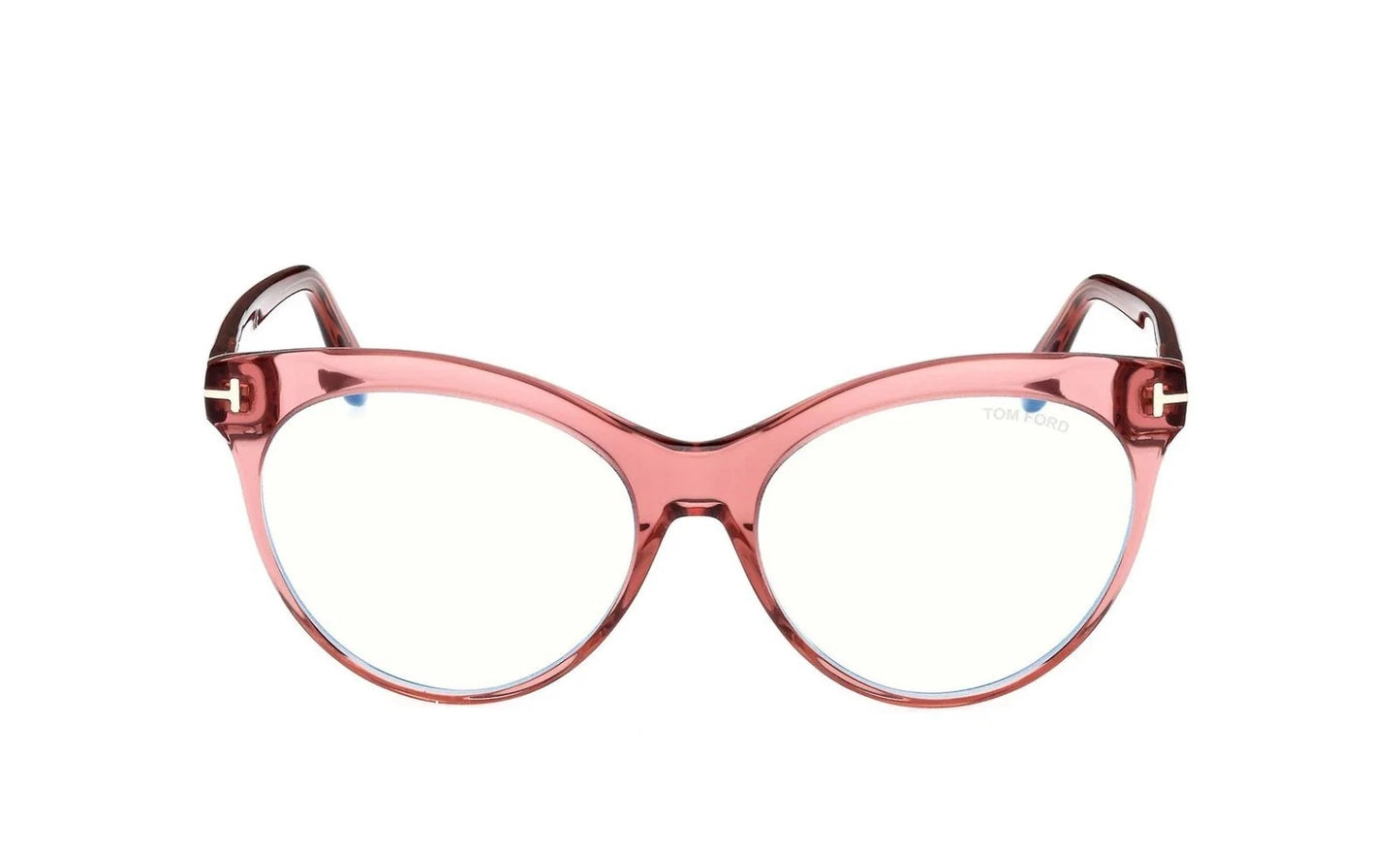 Tom Ford FT5827-B-072-55 eyeglasses in brown frame with clear lenses