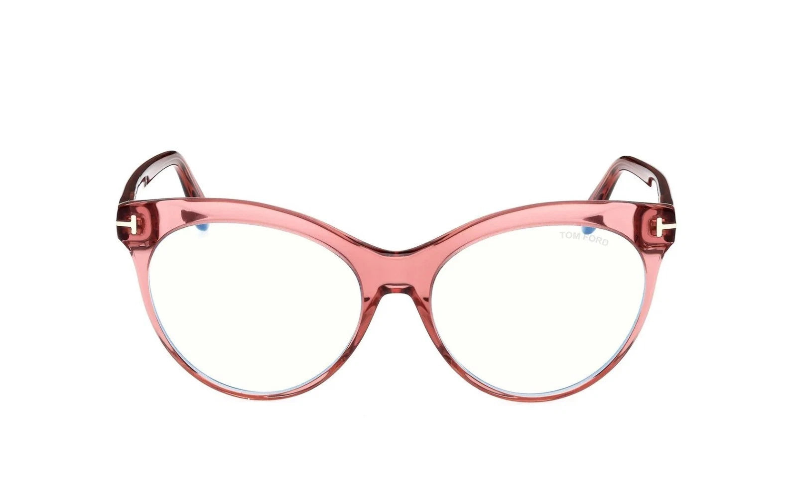 Tom Ford FT5827-B-072-55 eyeglasses in brown frame with clear lenses