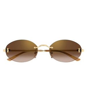Cartier CT0592S-002 Brown Oval Sunglasses 55mm