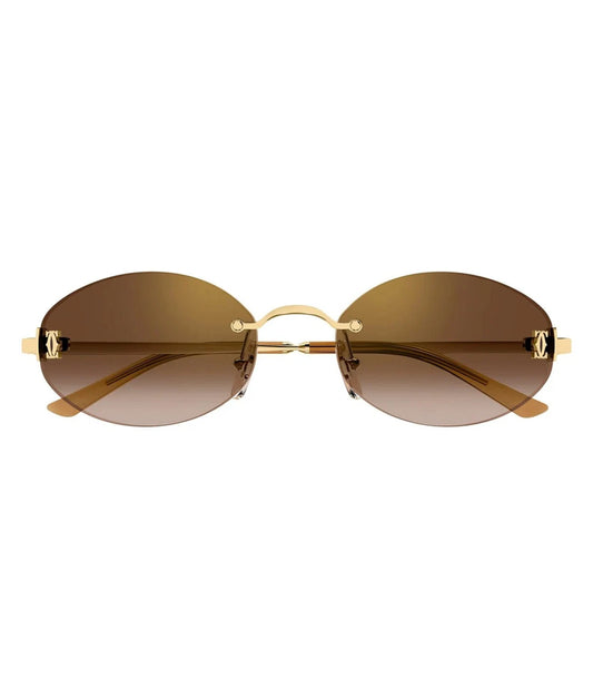 Cartier CT0592S-002 Brown Oval Sunglasses 55mm